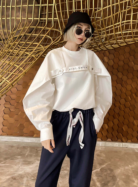 白色长袖t恤女2024年新款春秋宽松薄款设计感小众欧洲站高端上衣