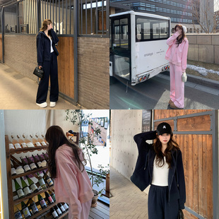 两件套修身 KMZD 连帽卫衣卫裤 休闲运动套装 显瘦出片穿搭 御寒套装