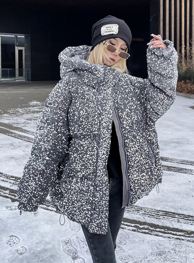 灰色高端大气羽绒服女2025年新款冬季重工亮片中长款原创设计爆款