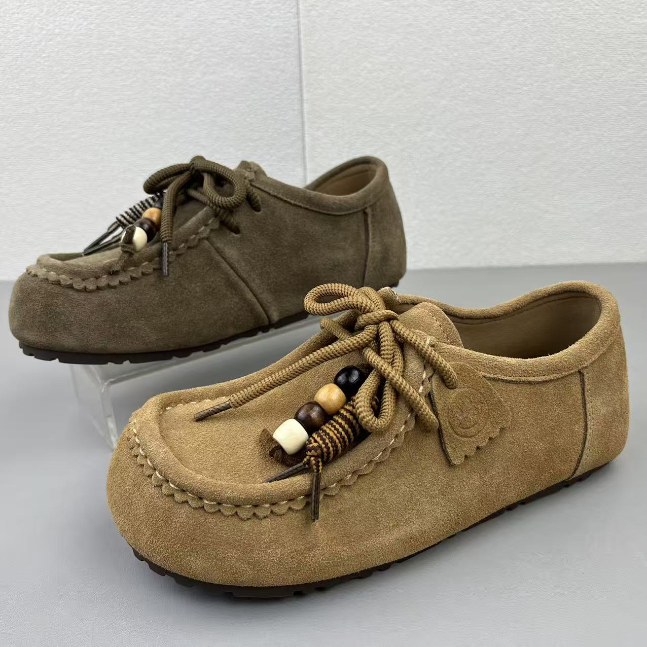 韩版真皮女鞋户外百搭勃肯鞋单鞋