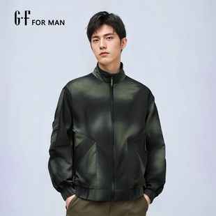 GF男装  春季韩版休闲宽松微潮渐变立领夹克外套 S/S12051004