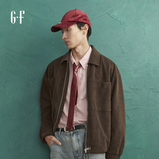GF 春季男美式潮酷黑色宽松休闲痞帅百搭外套衬衫夹克 120261002