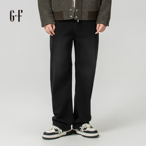 GF男装  冬季休闲简约舒适百搭松紧直筒牛仔长裤 S/W 210254006