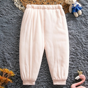 保暖打底裤 子哈米奇男童女童纯棉薄棉裤 哈咪奇婴儿宝宝夹棉裤 冬季