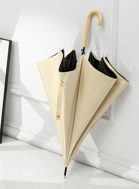 雨伞长柄太阳伞防晒防紫外线直杆黑胶遮阳伞学生定制广告伞印logo