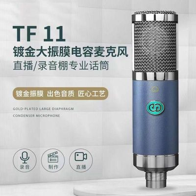 森然TF11大振膜电容麦克风48v专业高端话筒录音唱歌直播声卡设备
