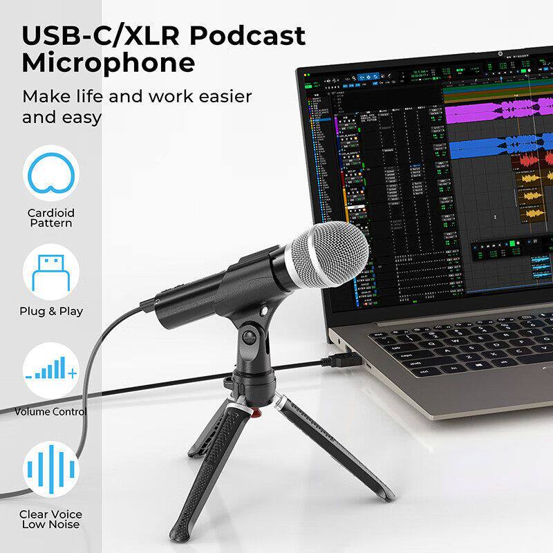 伯伦贝尔BL550USB 动圈麦克风降噪电脑直播话筒录音配音手机聊天