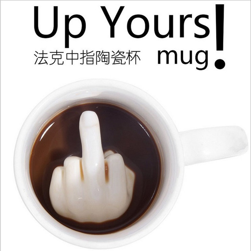 法克杯创意个性法克FUCK中指杯陶瓷咖啡杯情侣马克杯up yours!mug
