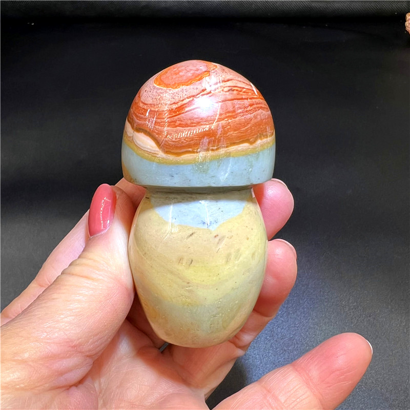 天然水晶海洋石蘑菇造型玩手把件标本教学 鱼缸造景 家居摆件礼品