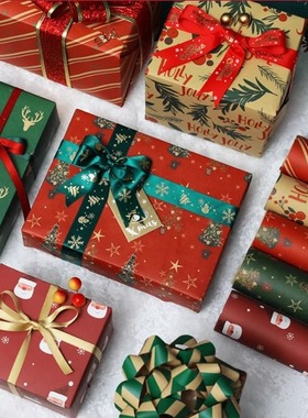 圣诞节Christmas超大牛皮包装纸ins风礼品礼物幼儿园商场手工装饰