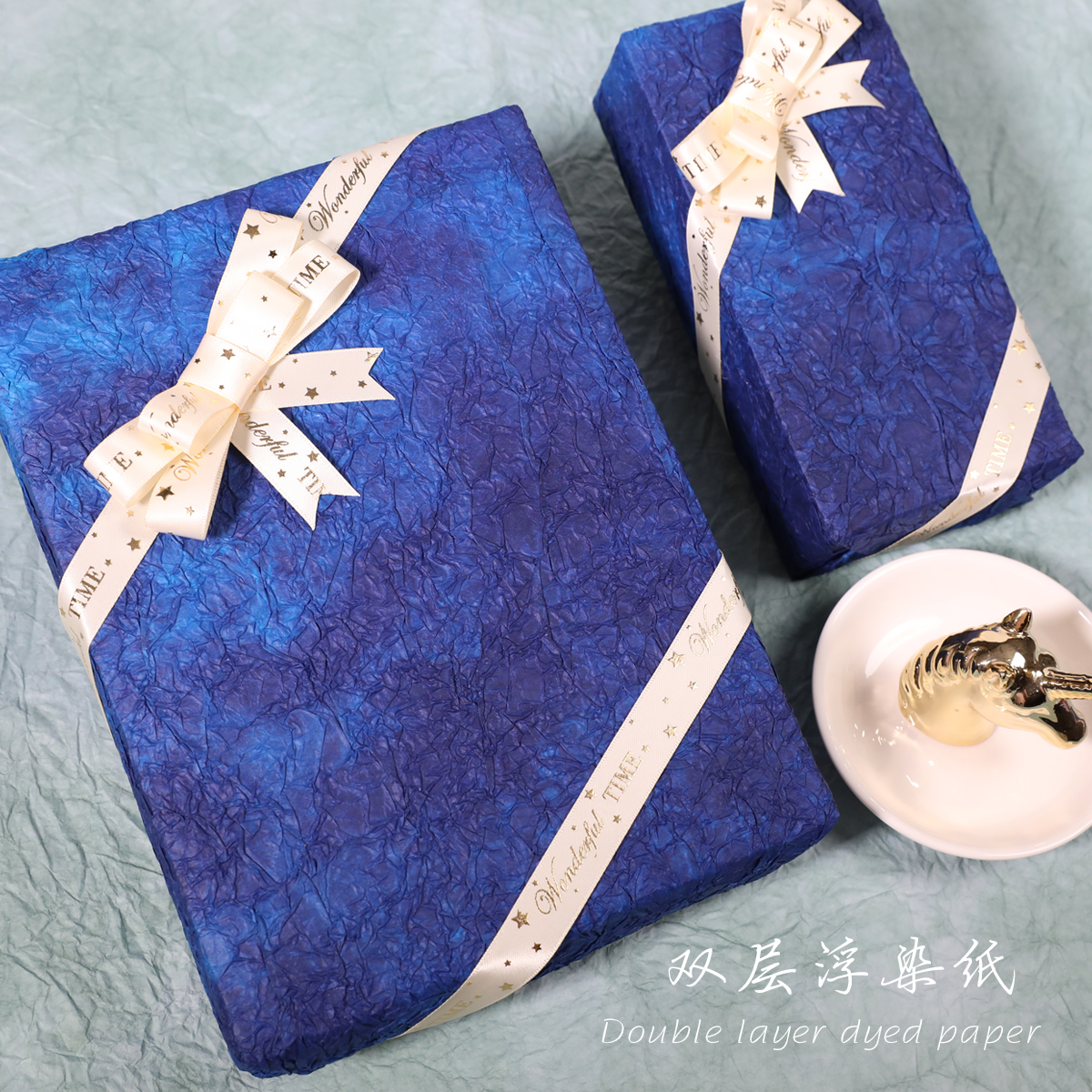 diy双层石纹立体美术花瓣包装纸
