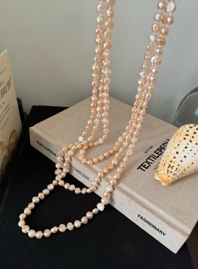复古淡水珍珠多层毛衣链长项链