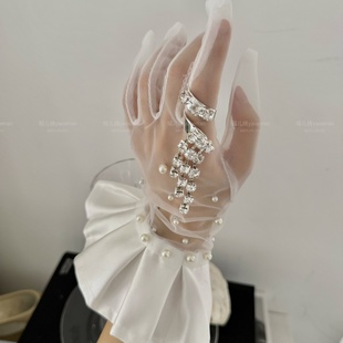 灵动佩戴金属流苏亮水钻长戒指叠戴晚宴 闪耀 摇儿绕 优雅指尖上