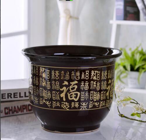 矮胖特大栽树福字陶瓷多肉花盆