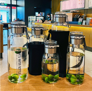 吨吨杯大容量玻璃茶水分离杯家用外带便携泡茶杯 批发代发爆款
