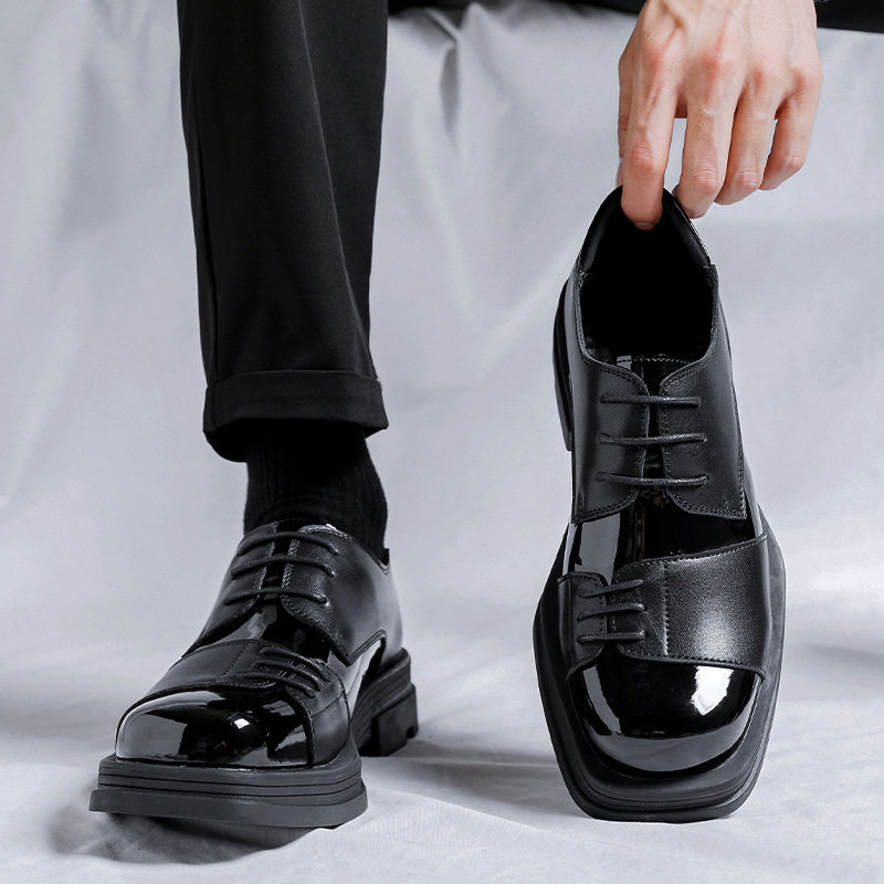皮鞋男英伦商务正装韩版方头拼接休闲潮流青年影楼西装鞋婚鞋,流行男鞋,休闲皮鞋,淘宝优惠券,粉丝福利购,淘宝优惠卷
