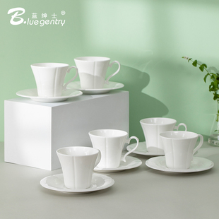 骨瓷杯子英式 BLUE 拿铁咖啡杯碟套装 美式 咖啡商用陶瓷水杯 GENTRY