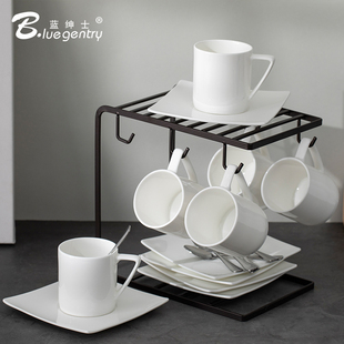 约200ml 陶瓷咖啡杯子创意骨瓷水杯礼盒装 BLUE GENTRY咖啡杯碟套装