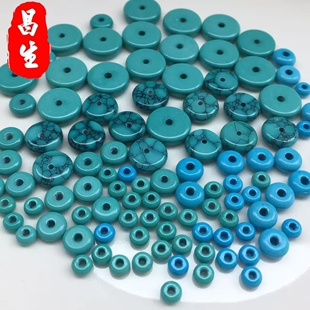 湖北天然绿松石隔片垫片4 6 8 10mm星月文玩隔珠配饰直切产地直发