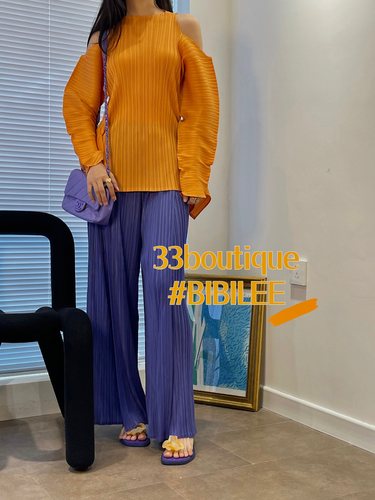 现货不规则露肩长袖设计师品牌