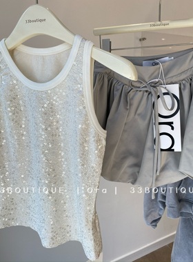 现货 正品 Ora ufficiale24PF设计师品牌显瘦珠片针织背心