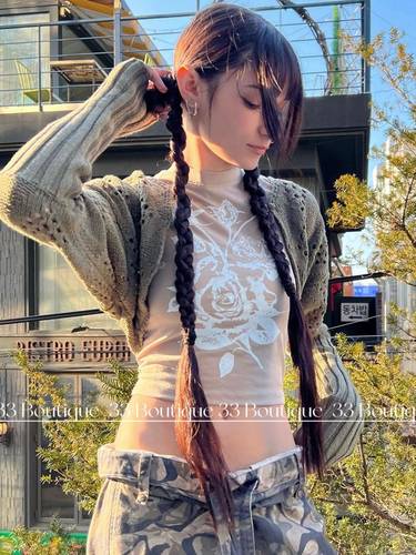 小众薄蕾丝女Openyy短袖