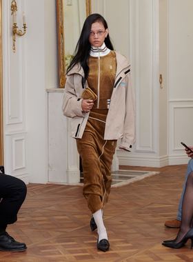 正品 Kijun24PF韩国设计师品牌 中长款冲锋衣外套 撞色拼接上衣