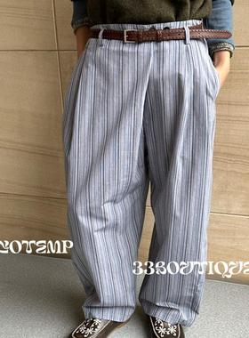 现货 正品 cotemp25ss 设计师品牌腰部斜扣造型感阔腿休闲裤