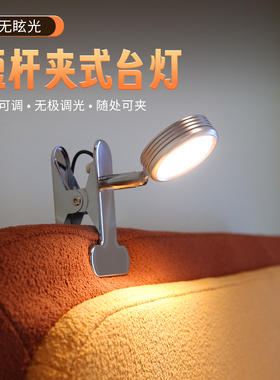 夹式台灯便捷大学生宿舍床上灯led书桌学习护眼灯卧室床头阅读灯
