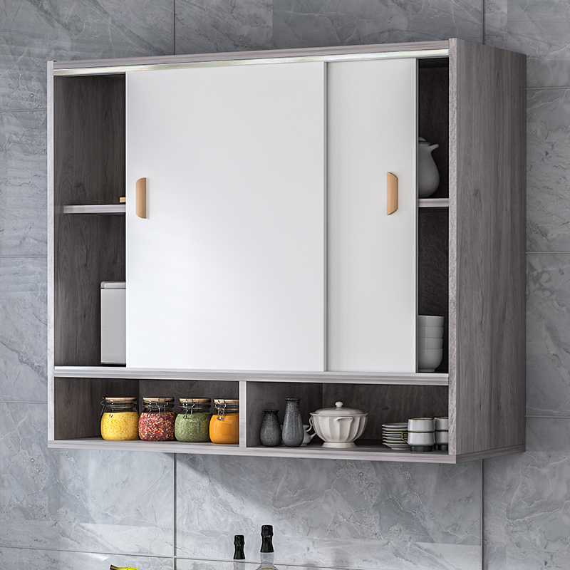 厨房吊柜壁柜简约现代推拉门墙柜阳台储物柜客厅移门柜卧室收纳柜