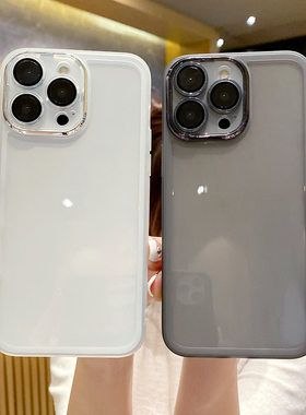 新款适用苹果16PRO魅眼电镀精孔手机壳iPhoneXR自带镜头膜保护套