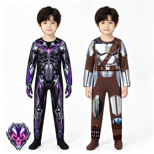 新revenant儿童万圣节星球大战Star Wars童装黑武士演出连体服装