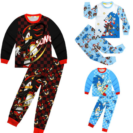 sonic索尼克家居服睡衣音速小子儿童长袖长裤套装男童春秋睡衣