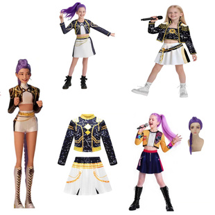 猎魔女团儿童服装Demon Hunters假发Golden打歌服cos服鲁米佐依服