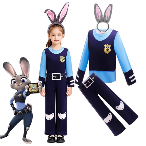 女童兔子警官疯狂动物Zootopia 2洋气朱迪cos儿童长袖女孩套装