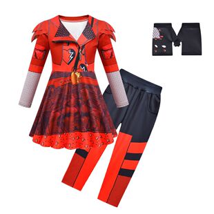 库存清仓Descendants后裔4的崛起服装儿童red小红cosplay表演服