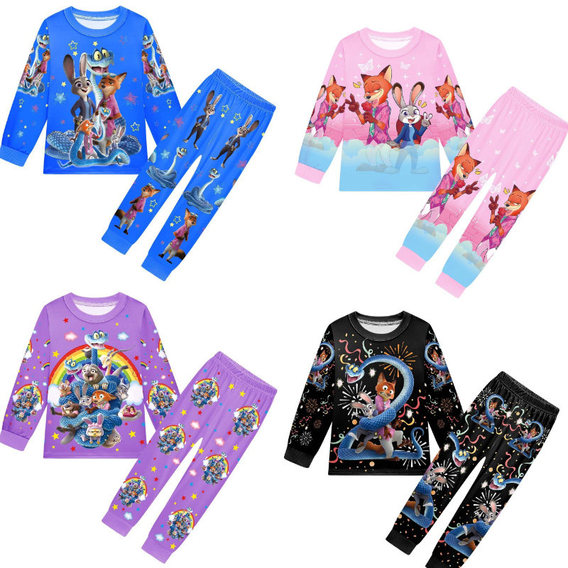 新款疯狂动物城2Zootopia 童装家居服春秋儿童睡衣秋衣秋裤套装