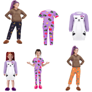 猎魔女团K-POP米拉鲁米佐伊紫色小熊睡衣cosplay狂欢派对表演服饰