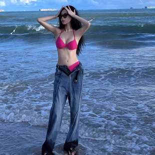 钢托聚拢温泉 比基尼两件套女游泳衣显瘦辣妹度假泳装 新款 性感修身