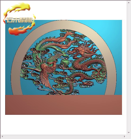 新款墓碑帽子160 龙凤石碑顶子石材雕刻精雕图灰度图浮雕图