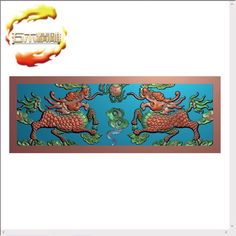 新款墓碑碑板203 麒麟栏板护栏石材电脑雕刻图精雕图灰度浮雕图