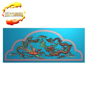 新款墓碑帽子053 精雕图灰度浮雕图 龙凤顶子碑头石碑石材雕刻图