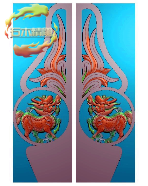 新款墓碑抱鼓172 麒麟洋花边鼓寸鼓石碑精雕图灰度浮雕图石材雕刻