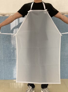 防水pvc透明胶围裙防油塑料蓝色男女食品厂厨房食堂洗碗袖套黑色