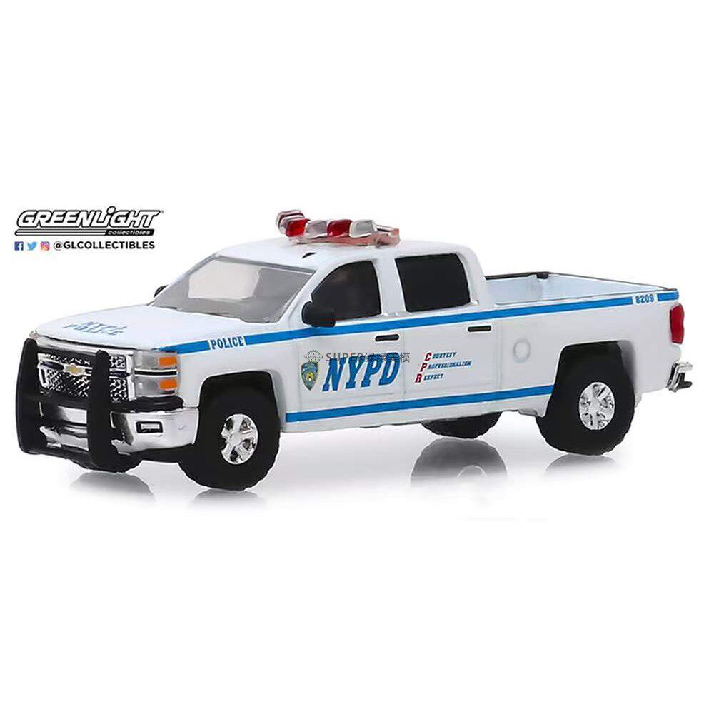 绿光 1:64 2015 雪佛兰索罗德皮卡 纽约警察NYPD 涂装版 30093