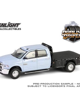 绿光 1:64 2018 RAM3500双后轮平板货斗货车 知更鸟蛋蓝色46160C