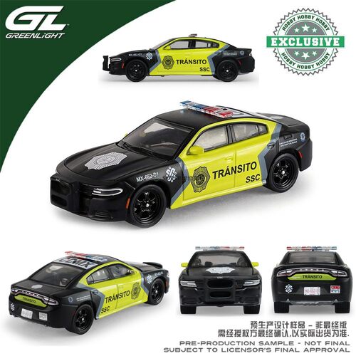 绿光 1:64 2022道奇Charger战马 SSC墨西哥城交通管制警察 30561