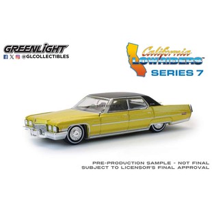 绿光 1:64 1971 凯迪拉克 Sedan帝威 Lowrider 金色金属漆 63080C