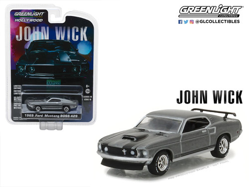 绿光 1:64 1969 JOHN WICK 疾速追杀 福特 野马 BOSS 429 44780-E