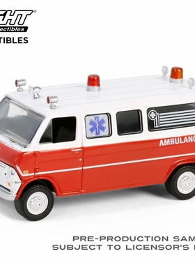 绿光 1:64 1970 Ford 福特 Club Wagon 救护车 - Airplane!62030B